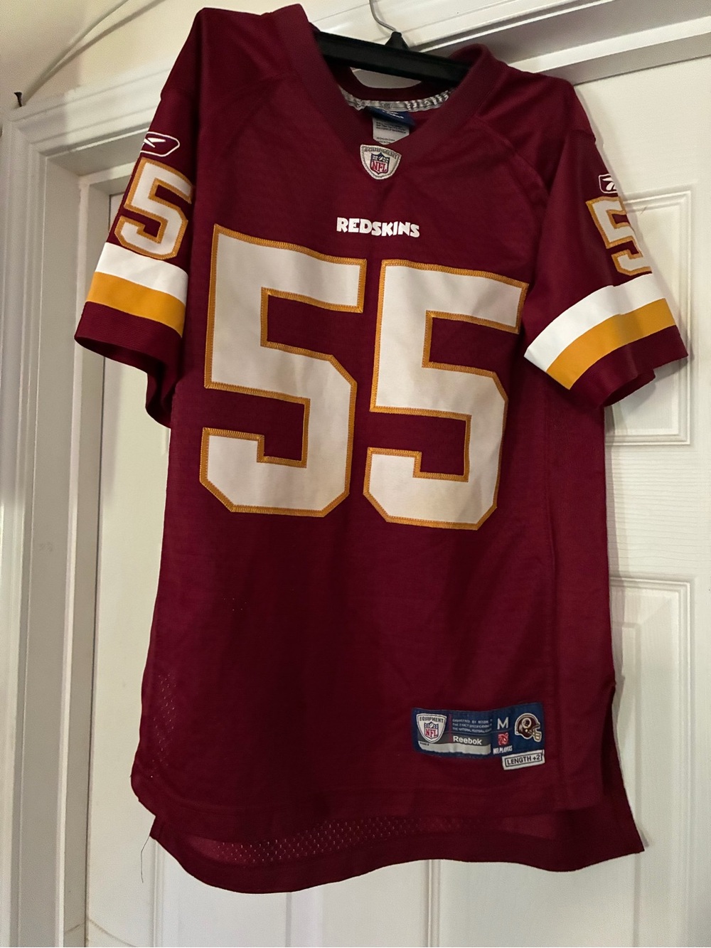 Reebok Boys Burgundy Washington Redskins #55 Football Jersey